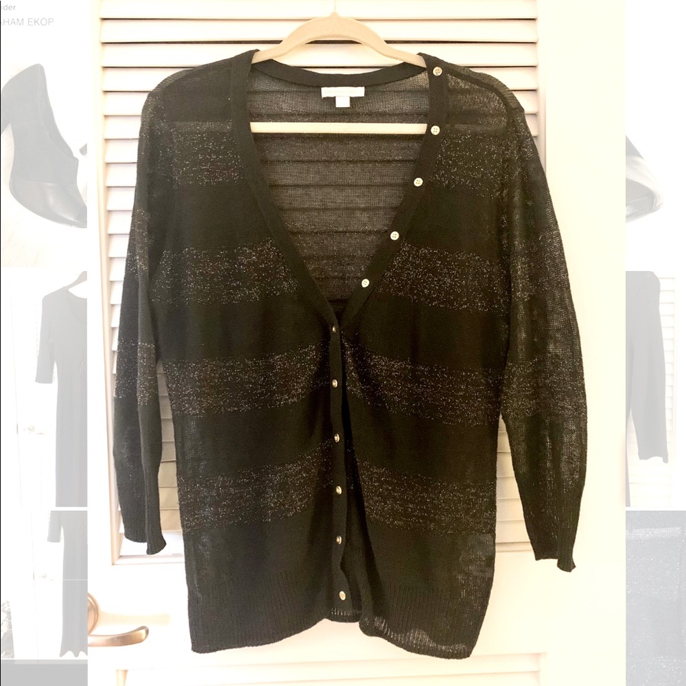 Beautiful transparent black and gold cardigan Lrg